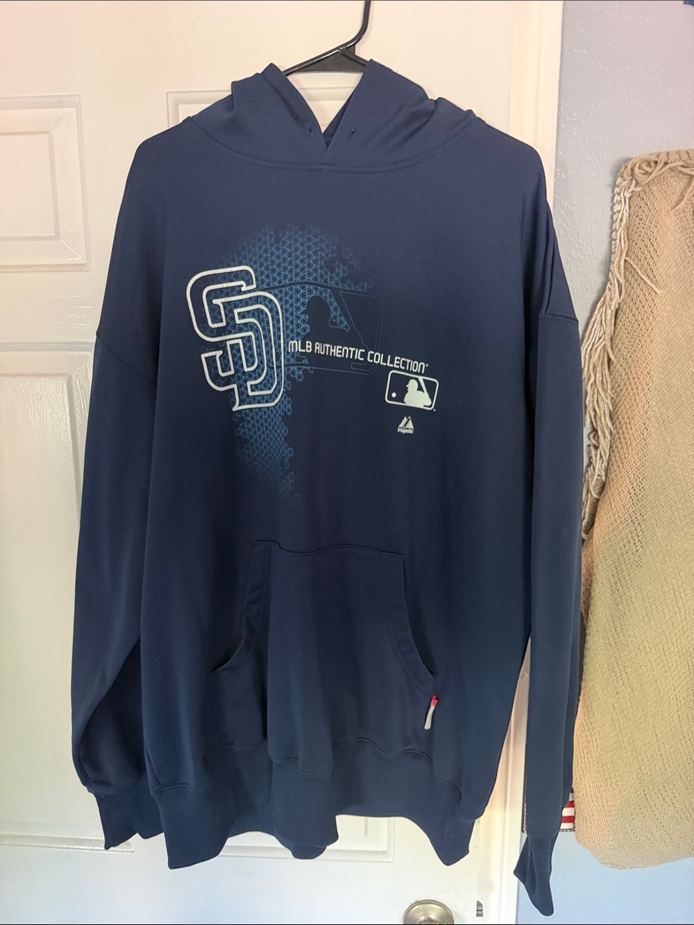 Majestic Navy Blue San Diego Padres Pullover Hoodie